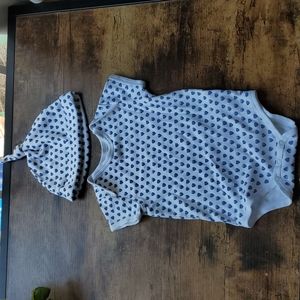 Roberta Roller rabbit baby onesie and hat